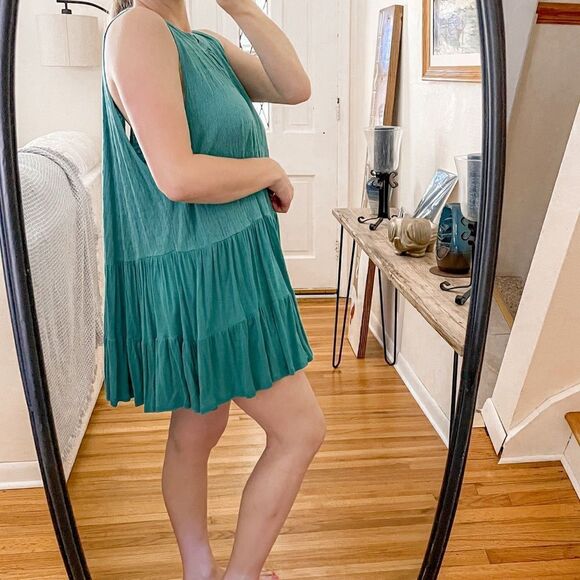 Free People Right On Time Tunic Tank Top in Green M - Picture 2 of 7